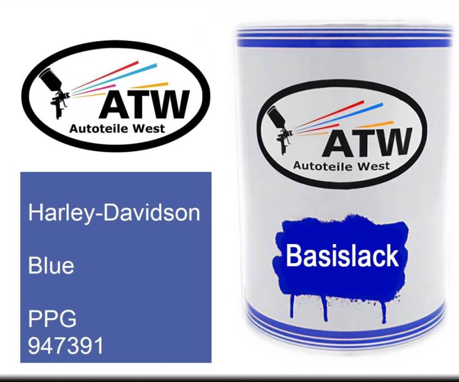 Harley-Davidson, Blue, PPG 947391: 500ml Lackdose, von ATW Autoteile West.